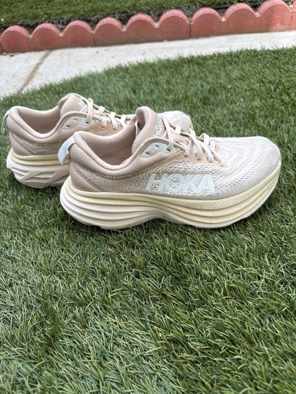 Hoka Women’s Bondi X Running Shoes — Cream/Beige -